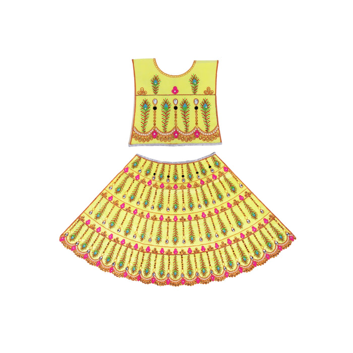 Durga Dress - 28 Inches | Mata Rani Poshak/ Lehenga Patka/ Embroidery Amman Pavadai/ Assorted Colour