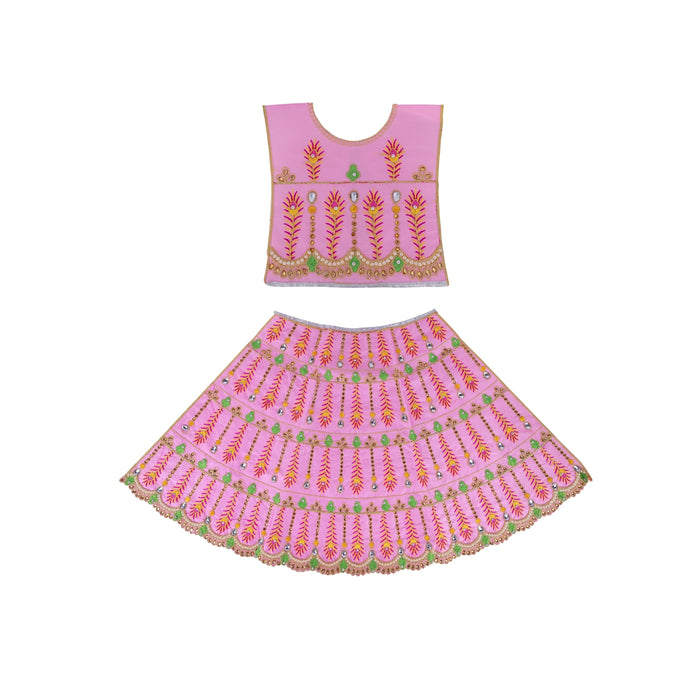 Durga Dress - 28 Inches | Mata Rani Poshak/ Lehenga Patka/ Embroidery Amman Pavadai/ Assorted Colour