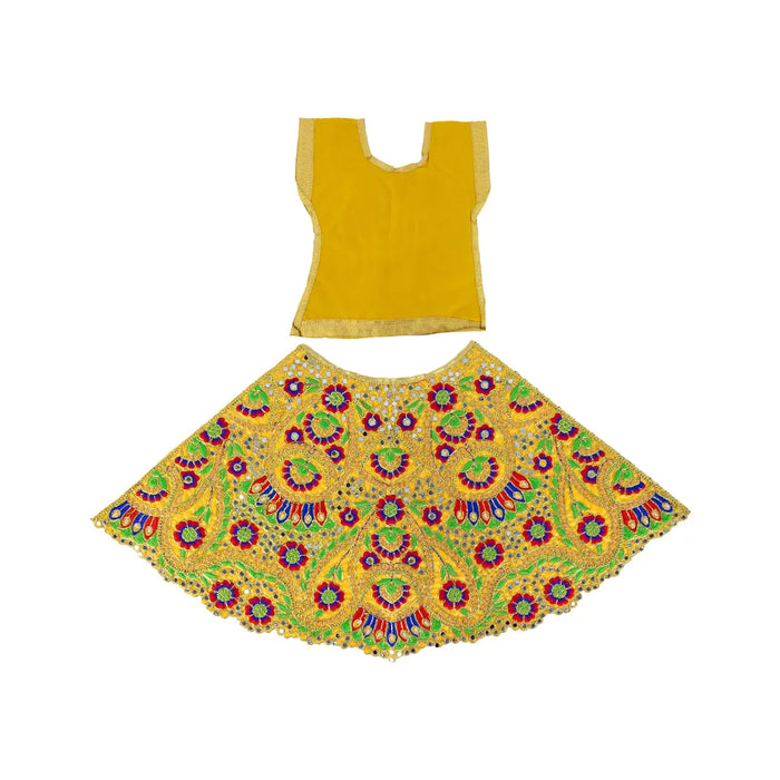 Durga Dress - 14 Inches | Traditional Design Mata Rani Poshak/ Amman Pavadai for Deity/ Assorted Colour