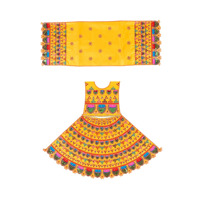 Durga Dress - 22 Inches | Mata Rani Poshak/ Devi Vastra / Embroidery Design Amman Pavadai For Deity Decor