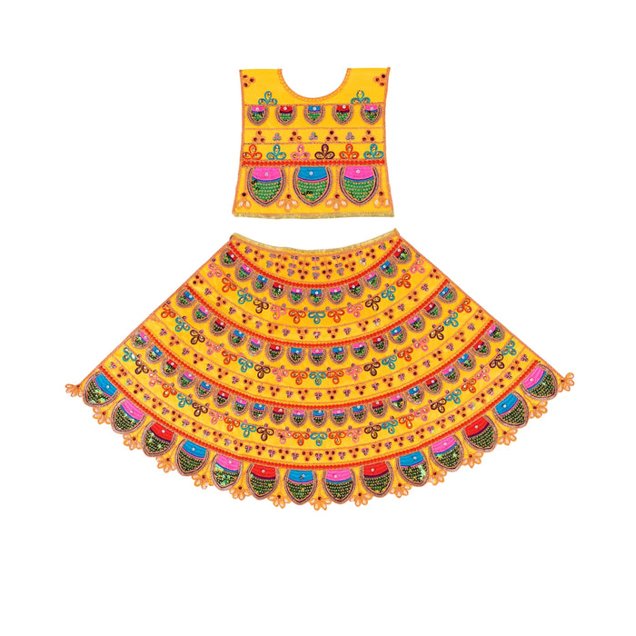 Durga Dress - 22 Inches | Mata Rani Poshak/ Devi Vastra / Embroidery Design Amman Pavadai For Deity Decor