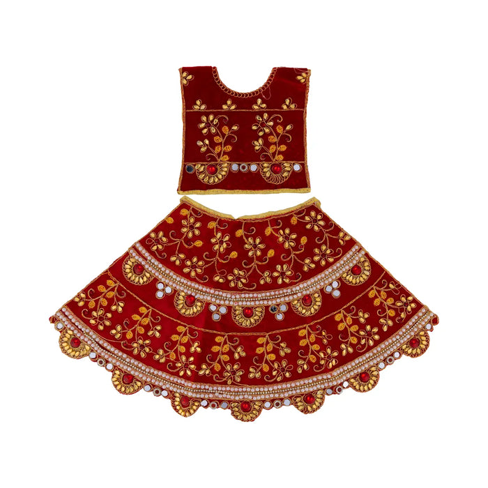 Durga Dress - 15 Inches |Lehenga Patka/ Mata Rani Poshak/ Embroidery Amman Pavadai/ Assorted Colour