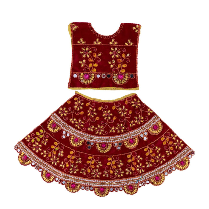 Durga Dress - 15 Inches |Lehenga Patka/ Mata Rani Poshak/ Embroidery Amman Pavadai/ Assorted Colour