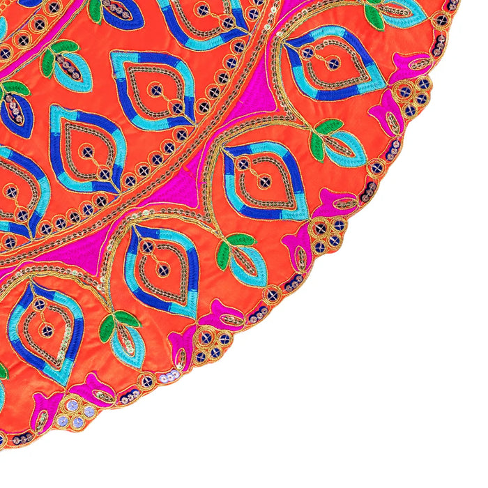 Durga Dress - 17 Inches | Embroidery Design Mata Rani Poshak/ Amman Pavadai for Deity/ Assorted Colour