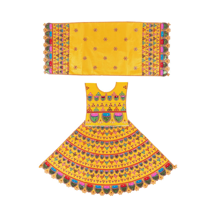 Durga Dress - 19 Inches | Mata Rani Poshak/ Lehenga Patka/ Devi Vastra/ Amman Pavadai/ Assorted Colour