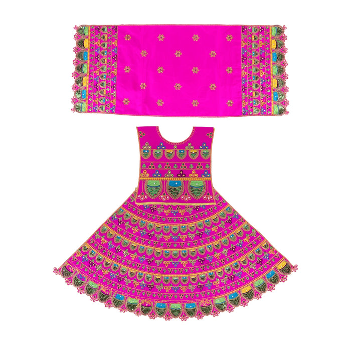 Durga Dress - 19 Inches | Mata Rani Poshak/ Lehenga Patka/ Devi Vastra/ Amman Pavadai/ Assorted Colour