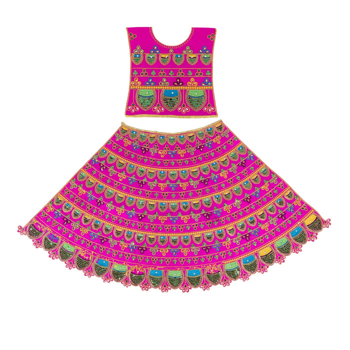 Durga Dress - 19 Inches | Mata Rani Poshak/ Lehenga Patka/ Devi Vastra/ Amman Pavadai/ Assorted Colour