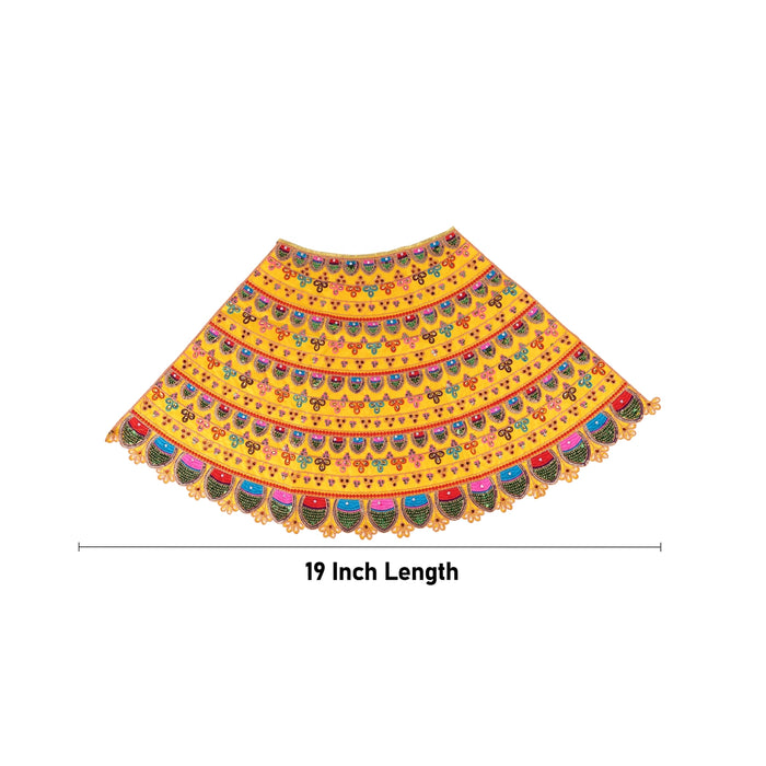 Durga Dress - 19 Inches | Mata Rani Poshak/ Lehenga Patka/ Devi Vastra/ Amman Pavadai/ Assorted Colour