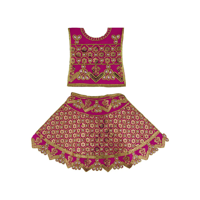 Durga Dress - 10 X 11.5 Inches | Mata Rani Poshak/ Embroidery Amman Pavadai/ Assorted Colour