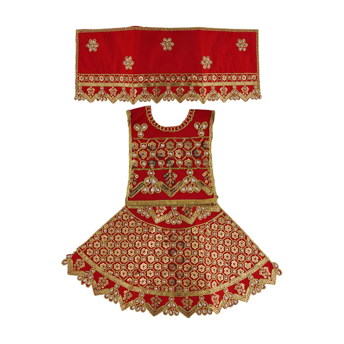 Durga Dress - 10 X 11.5 Inches | Mata Rani Poshak/ Embroidery Amman Pavadai/ Assorted Colour