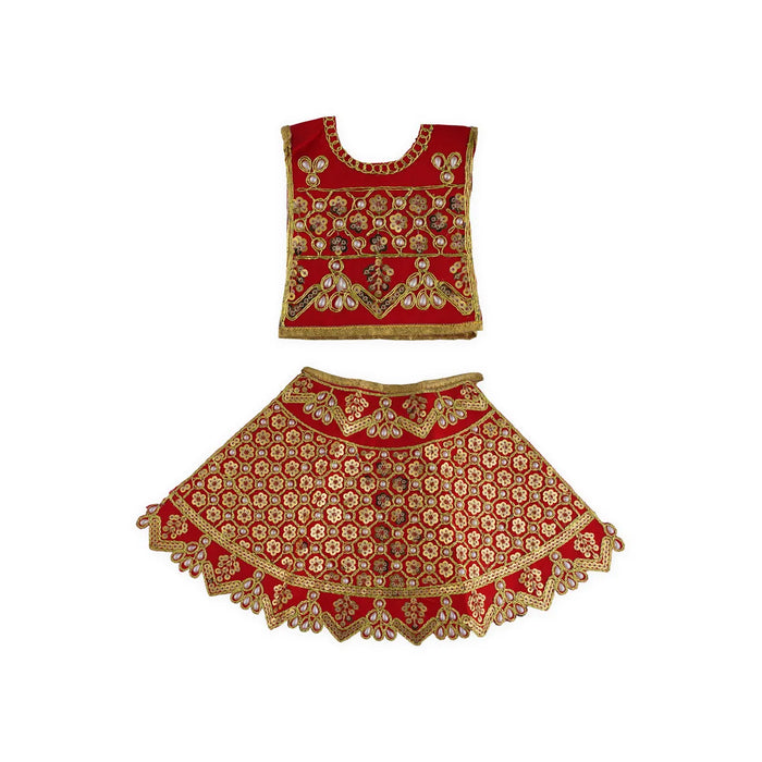 Durga Dress - 10 X 11.5 Inches | Mata Rani Poshak/ Embroidery Amman Pavadai/ Assorted Colour