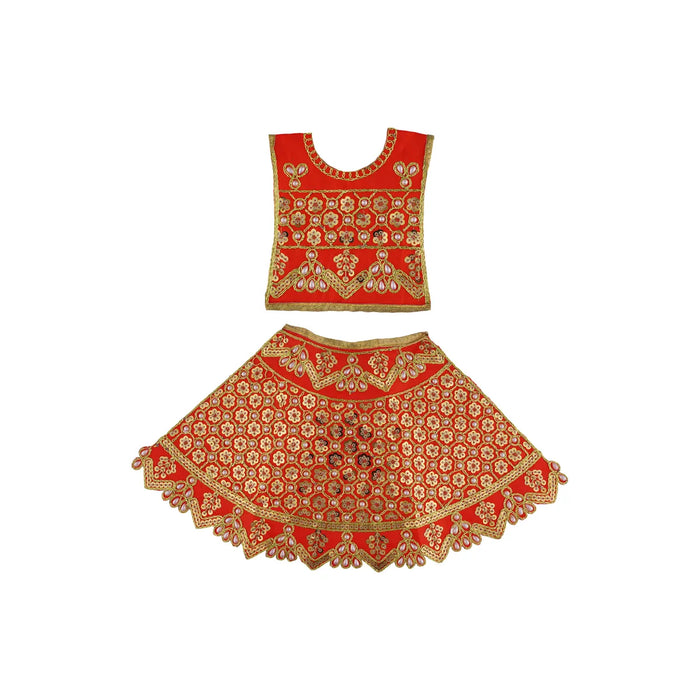 Durga Dress - 10 X 11.5 Inches | Mata Rani Poshak/ Embroidery Amman Pavadai/ Assorted Colour