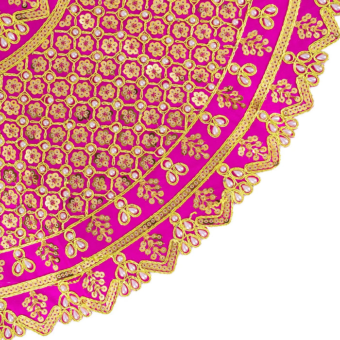 Durga Dress - 9.5 Inches | Embroidery Design Mata Rani Poshak/ Amman Pavadai for Deity/ Assorted Colour