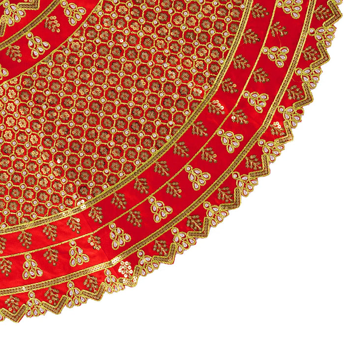 Durga Dress - 9.5 Inches | Embroidery Design Mata Rani Poshak/ Amman Pavadai for Deity/ Assorted Colour