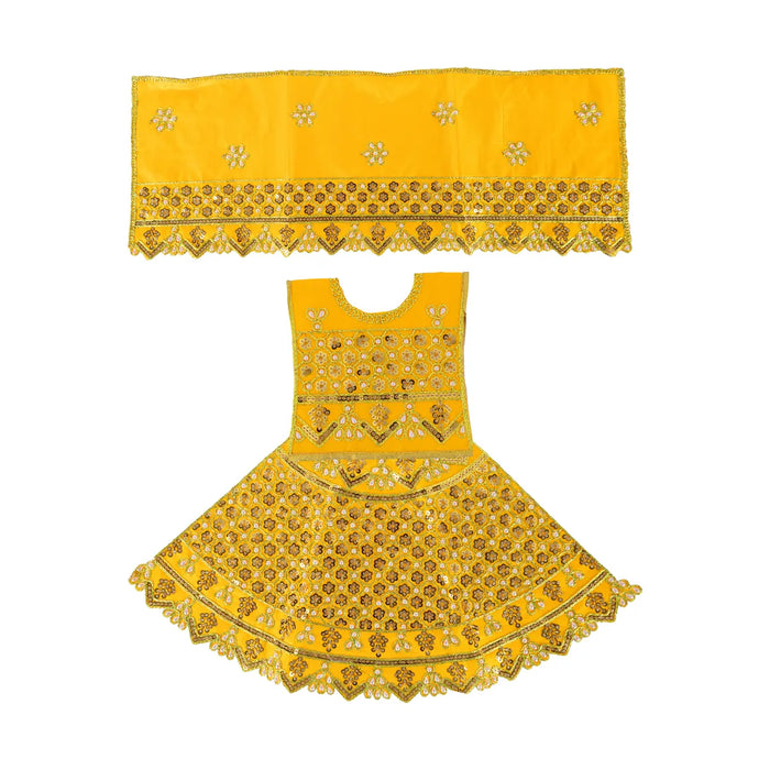Durga Dress - 9.5 Inches | Embroidery Design Mata Rani Poshak/ Amman Pavadai for Deity/ Assorted Colour