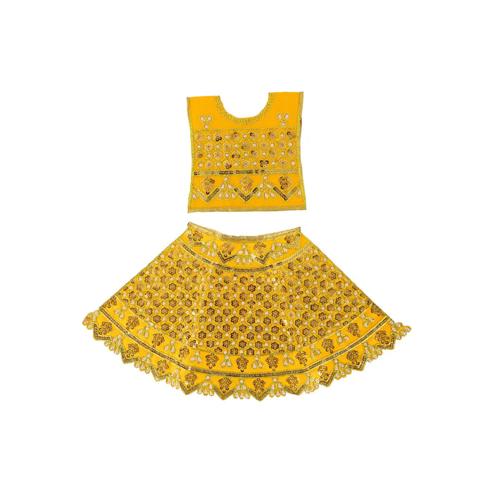 Durga Dress - 9.5 Inches | Embroidery Design Mata Rani Poshak/ Amman Pavadai for Deity/ Assorted Colour