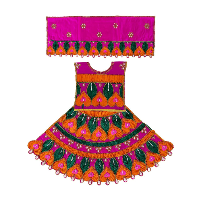 Durga Dress - 9.5 Inches | Mata Dress/ Embroidery Devi Vastra/ Amman Pavadai/ Assorted Colour