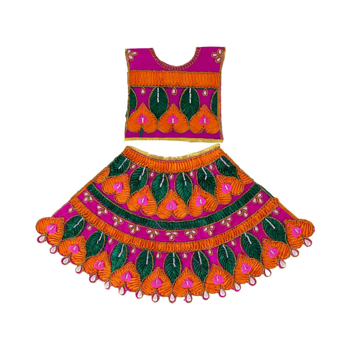 Durga Dress - 9.5 Inches | Mata Dress/ Embroidery Devi Vastra/ Amman Pavadai/ Assorted Colour