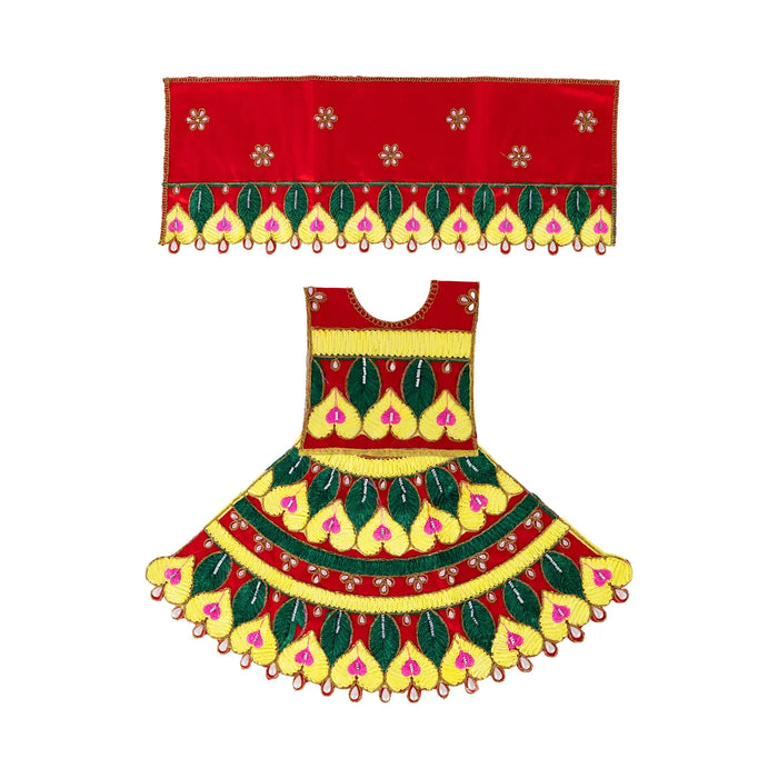 Durga Dress - 9.5 Inches | Mata Dress/ Embroidery Devi Vastra/ Amman Pavadai/ Assorted Colour