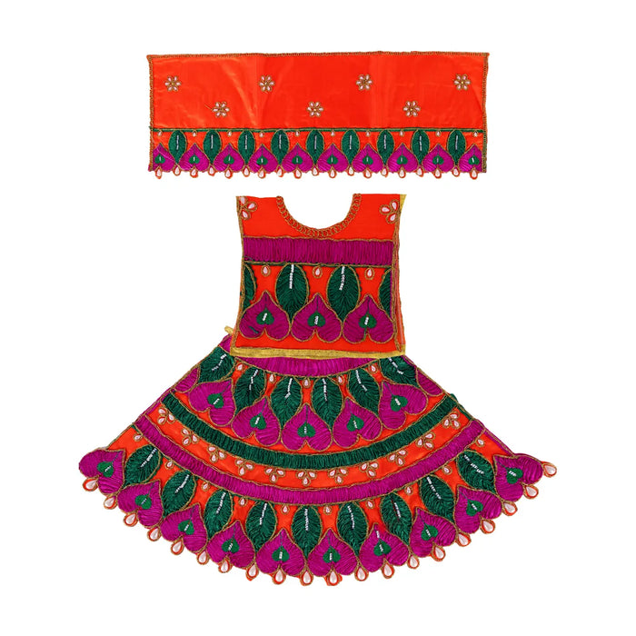 Durga Dress - 9.5 Inches | Mata Dress/ Embroidery Devi Vastra/ Amman Pavadai/ Assorted Colour