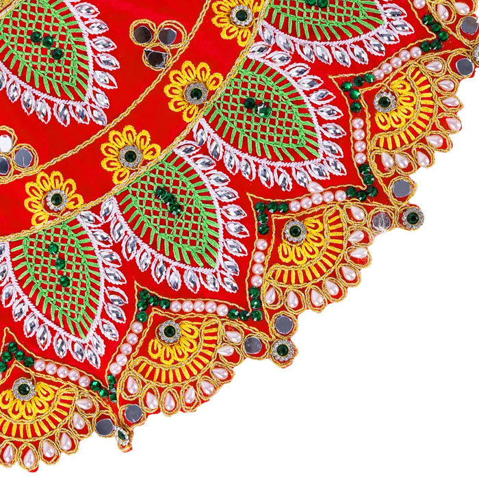 Durga Dress - 7.5 Inches | Amman Pavadai/ Mata Dress/ Embroidery Design Devi Vastra For Deity/ Assorted Colour