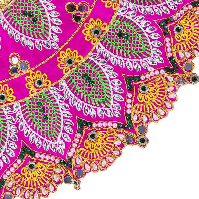 Durga Dress - 7.5 Inches | Amman Pavadai/ Mata Dress/ Embroidery Design Devi Vastra For Deity/ Assorted Colour