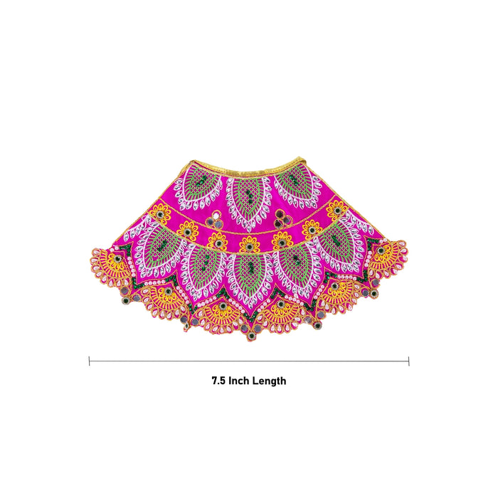 Durga Dress - 7.5 Inches | Amman Pavadai/ Mata Dress/ Embroidery Design Devi Vastra For Deity/ Assorted Colour