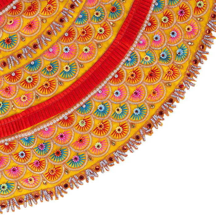 Durga Dress - 12.5 Inches | Lehenga Patka/ Embroidery Amman Pavadai For Deity Decor/ Assorted Colour