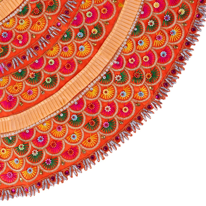 Durga Dress - 12.5 Inches | Lehenga Patka/ Embroidery Amman Pavadai For Deity Decor/ Assorted Colour