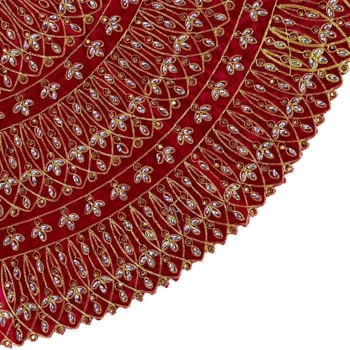 Durga Dress - 12.5 Inches | Velvet Mata Dress/ Embroidery Devi Vastra/ Amman Pavadai for Deity