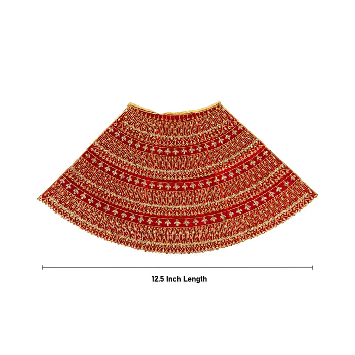 Durga Dress - 12.5 Inches | Velvet Mata Dress/ Embroidery Devi Vastra/ Amman Pavadai for Deity
