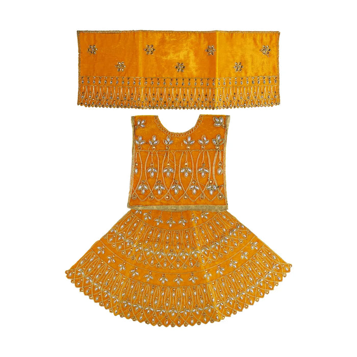 Durga Dress - 15 Inches | Mata Rani Poshak/ Lehenga Patka/ Embroidery Amman Pavadai/ Assorted Colour