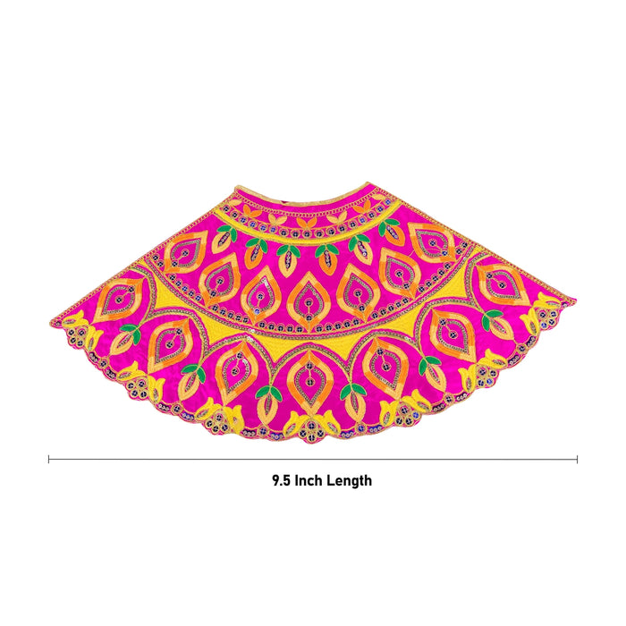 Durga Dress - 9.5 Inches | Mata Dress/ Devi Vastra/ Traditional Embroidery Amman Pavadai For Deity