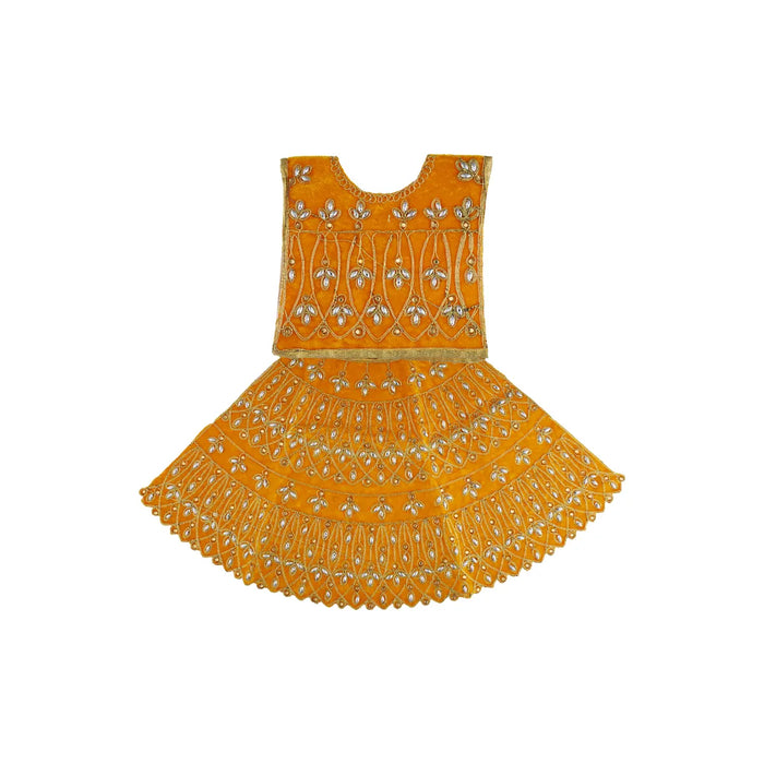 Durga Dress - 14 Inches | Mata Rani Poshak/ Lehenga Patka/ Embroidery Amman Pavadai/ Assorted Colour