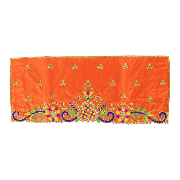 Durga Dress - 9.5 Inches | Embroidery Design Mata Rani Poshak/ Amman Pavadai for Deity/ Assorted Colour