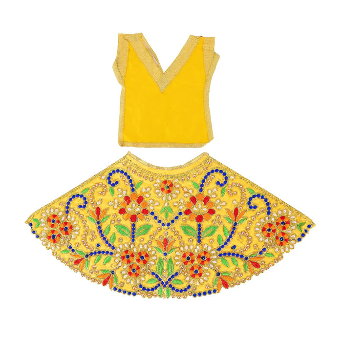 Durga Dress - 9.5 Inches | Embroidery Design Mata Rani Poshak/ Amman Pavadai for Deity/ Assorted Colour