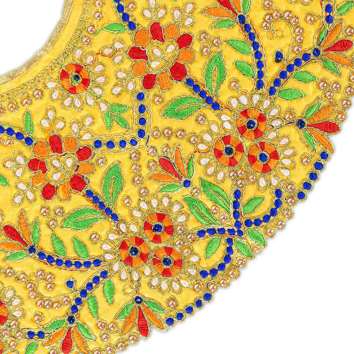 Durga Dress - 9.5 Inches | Embroidery Design Mata Rani Poshak/ Amman Pavadai for Deity/ Assorted Colour