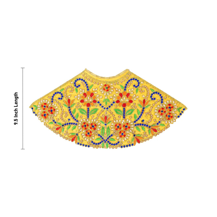 Durga Dress - 9.5 Inches | Embroidery Design Mata Rani Poshak/ Amman Pavadai for Deity/ Assorted Colour