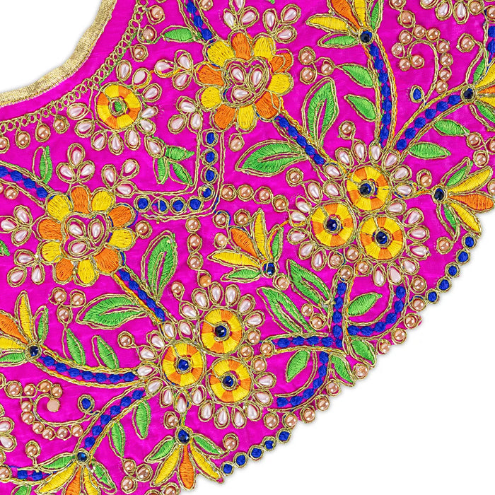 Durga Dress - 9.5 Inches | Embroidery Design Mata Rani Poshak/ Amman Pavadai for Deity/ Assorted Colour