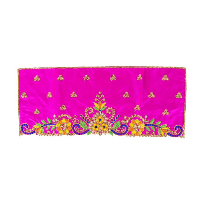 Durga Dress - 9.5 Inches | Embroidery Design Mata Rani Poshak/ Amman Pavadai for Deity/ Assorted Colour