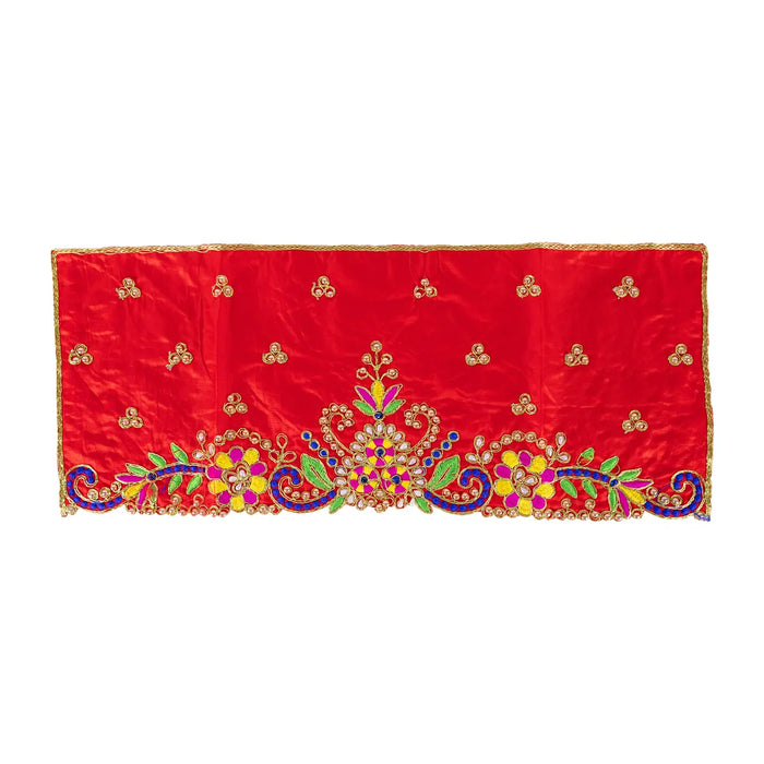Durga Dress - 9.5 Inches | Embroidery Design Mata Rani Poshak/ Amman Pavadai for Deity/ Assorted Colour