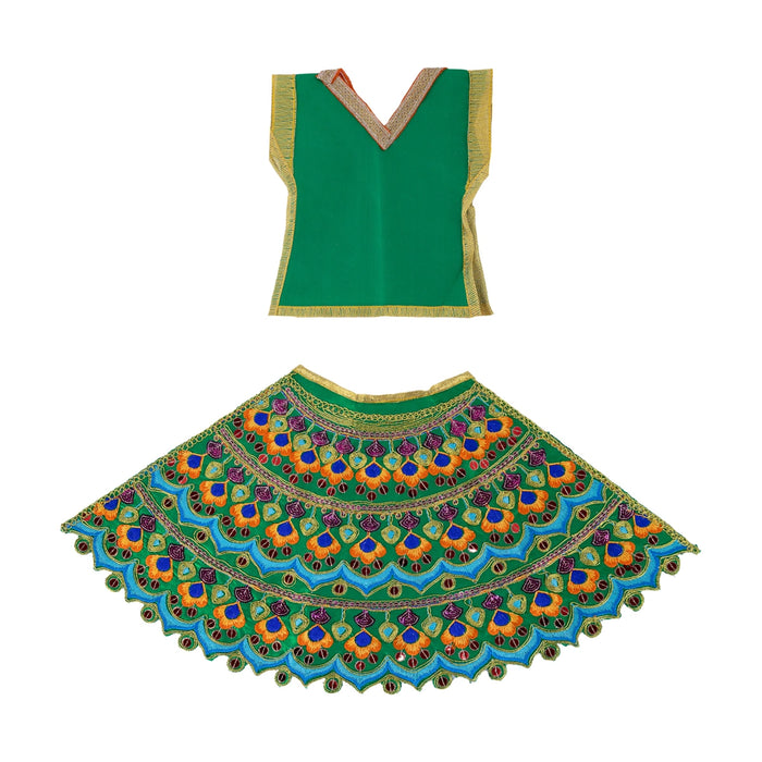 Durga Dress - 9.5 Inches | Lehenga Patka/ Mata Rani Poshak/ Decorative Devi Vastra For Deity Decor/ Assorted Colour