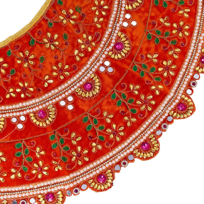 Durga Dress - 13 Inches | Mata Rani Poshak/ Lehenga Patka/ Embroidery Amman Pavadai/ Assorted Colour