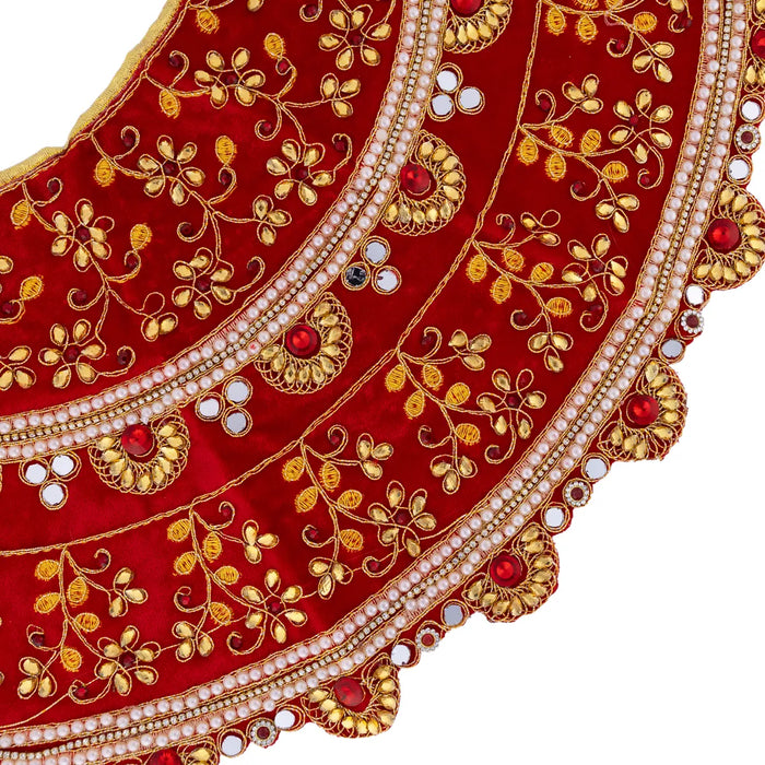 Durga Dress - 13 Inches | Mata Rani Poshak/ Lehenga Patka/ Embroidery Amman Pavadai/ Assorted Colour