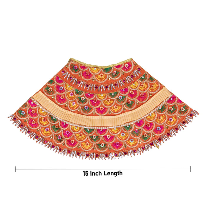 Durga Dress - 15 Inches | Lehenga Patka/ Mata Rani Poshak/ Decorative Devi Vastra For Deity Decor