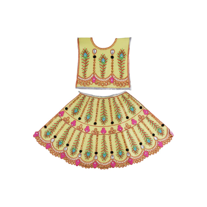 Durga Dress - 14 Inches | Mata Dress/ Lehenga Patka/ Embroidery Design Devi Vastra/ Assorted Colour