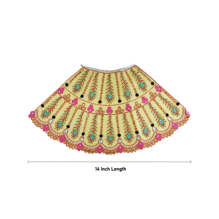 Durga Dress - 14 Inches | Mata Dress/ Lehenga Patka/ Embroidery Design Devi Vastra/ Assorted Colour