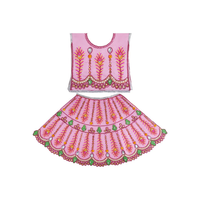 Durga Dress - 14 Inches | Mata Dress/ Lehenga Patka/ Embroidery Design Devi Vastra/ Assorted Colour
