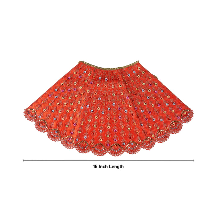 Durga Dress - 15 Inches | Lehenga Patka/ Mata Rani Poshak/ Decorative Devi Vastra For Deity Decor