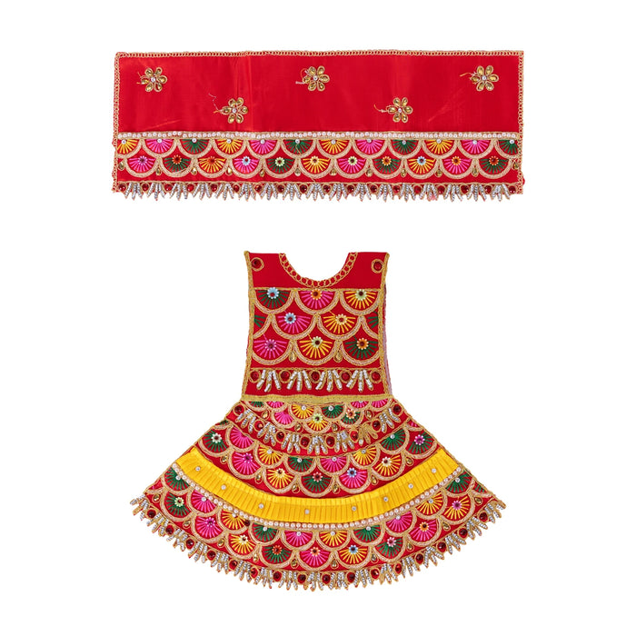 Durga Dress - 8 Inches | Mata Rani Poshak/ Lehenga Patka/ Devi Vastra/ Amman Pavadai/ Assorted Colour